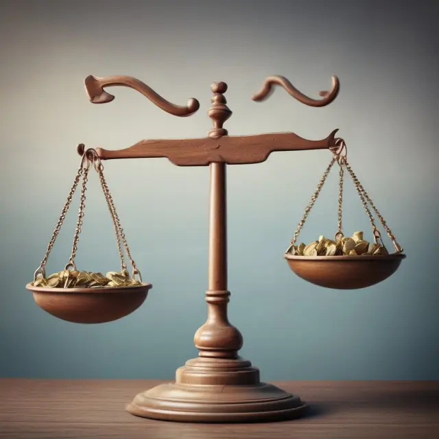 Scale tips toward the private sector in this metaphorical image of privatization, showcasing a shift in ownership from government control to private enterprise.