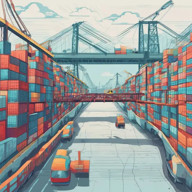 An image of a stylized pro forma invoice connecting the worlds of commerce and customs