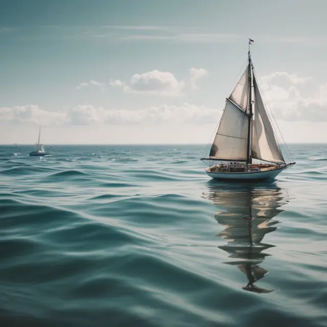Business boat navigating calm waters with pro forma invoices as compass, illustrating smooth transactions