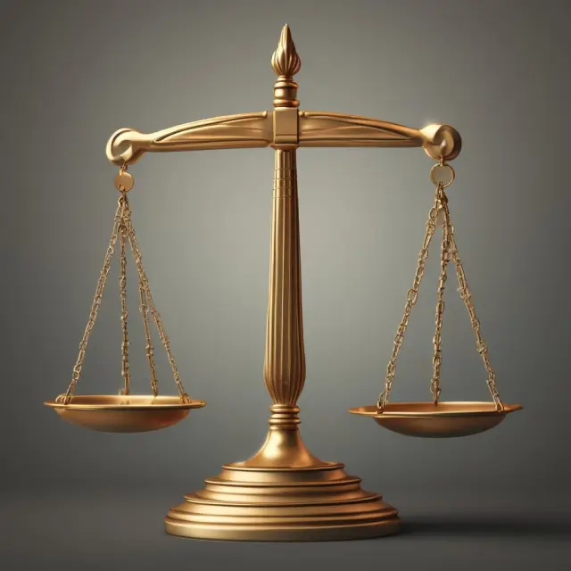 Golden scale balancing fair distributions of dividends between shareholders, pro rata premiums in insurance, and mathematical calculations in business finance