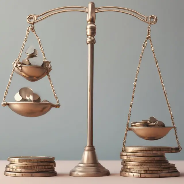 A balanced scale tipped by two weights: Pro Rata (signifying 