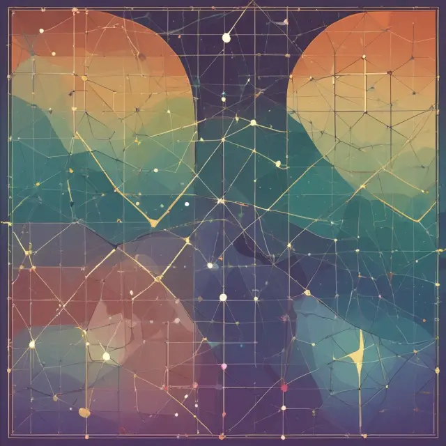 A starry night sky filled with constellations representing Normal, Chi-Square, Binomial, and Poisson distributions - the guiding lights for financial analysis.