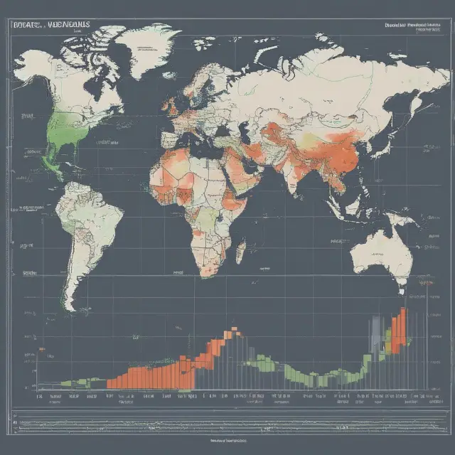 A metaphorical image showing probability distributions as weather maps, depicting various outcomes for institutional investors, with different colors representing potential returns and risk levels