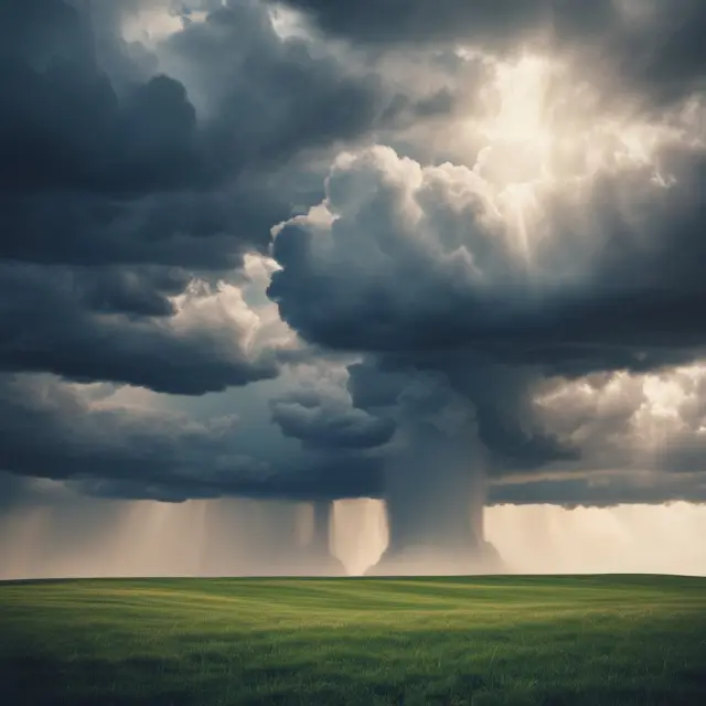 A serene landscape showcasing various probability distribution graphs, symbolizing weather patterns guiding wise investment decisions.