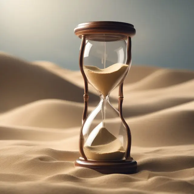 Hourglass pouring sand onto probate documents, emphasizing the importance of timely filings in estate administration