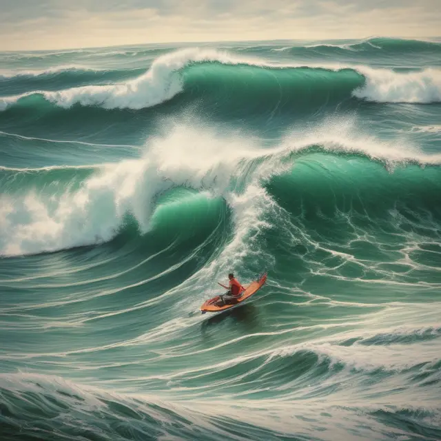 Two waves representing consumer behavior during economic ups and downs, with an anchored compass symbolizing steady policy guidance