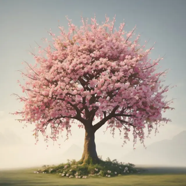 A blossoming tree with various branches symbolizing product line growth and expansion, with each branch bearing fruits representing distinct customer segments