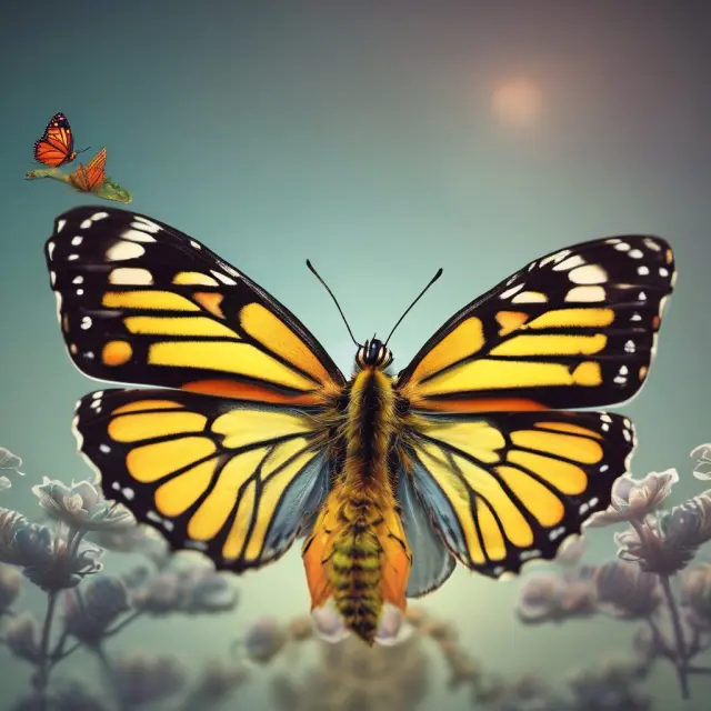 A caterpillar morphs into a butterfly, representing companies transforming product lines for different markets