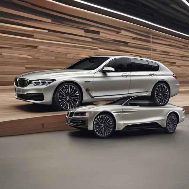 Apple and BMW symbols balancing luxurious and affordable products on a scale, symbolizing effective product line pricing strategies.