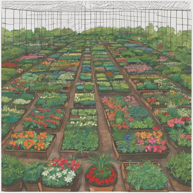 A colorful garden filled with vibrant flowers representing various products, with some blooming brightly (profit drivers) while others struggle to grow (underperforming assets)