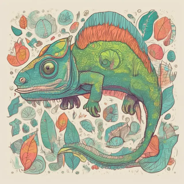 Chameleon adopting unique attributes from diverse products to illustrate effective product differentiation