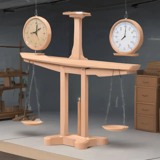 Visualizing the equilibrium of fixed and variable production costs on a balance beam