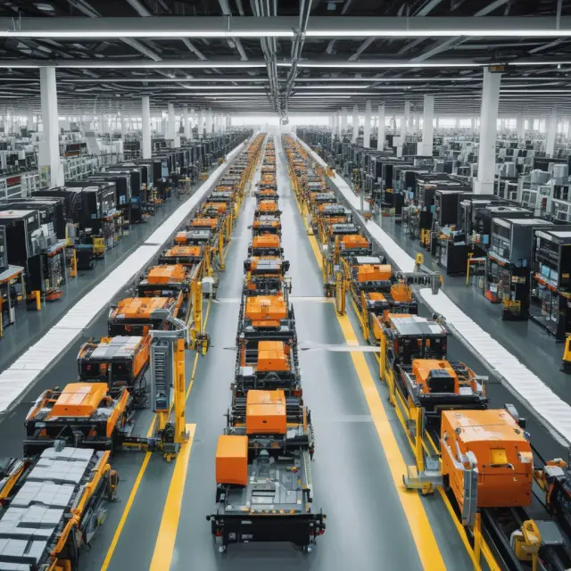 An image of a bustling factory floor merging Toyota