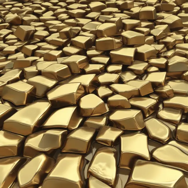 A golden net profit nugget resting at the base of a towering financial mountain, symbolizing overall business success