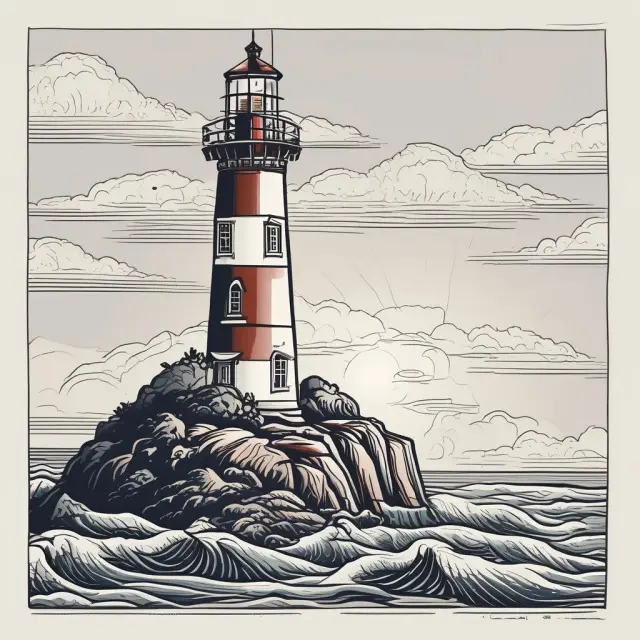 A lighthouse illuminating the way for ships representing investors, with net profit as the beacon shining from its top