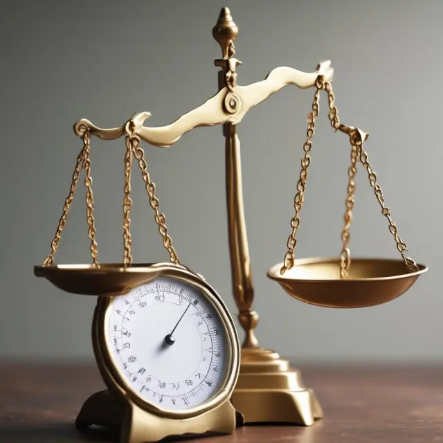 Golden scales balancing project sizes against Profitability Index (PI) values, illustrating the importance of considering project size when evaluating investments