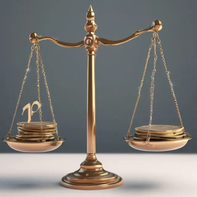 A balance with Profitability Index (PI) and Net Present Value (NPV) represented as weights on each side.