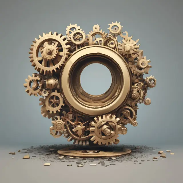 A visualization of ROIC as the vital heart of a financial machine, with capital flowing through gears and efficient return generation