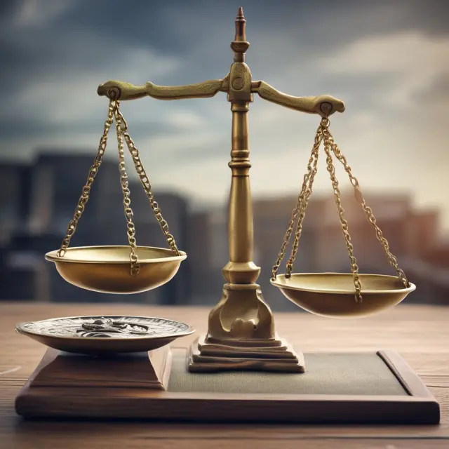 Two scales balancing: one labeled 