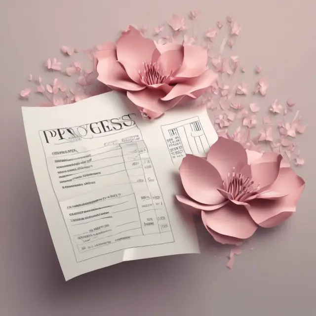 An image of progress invoices in the shape of flower petals representing completed project stages and consistent payments