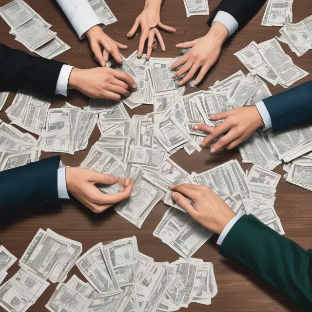 Two parties discussing promissory note agreements and reaching favorable terms at a negotiating table