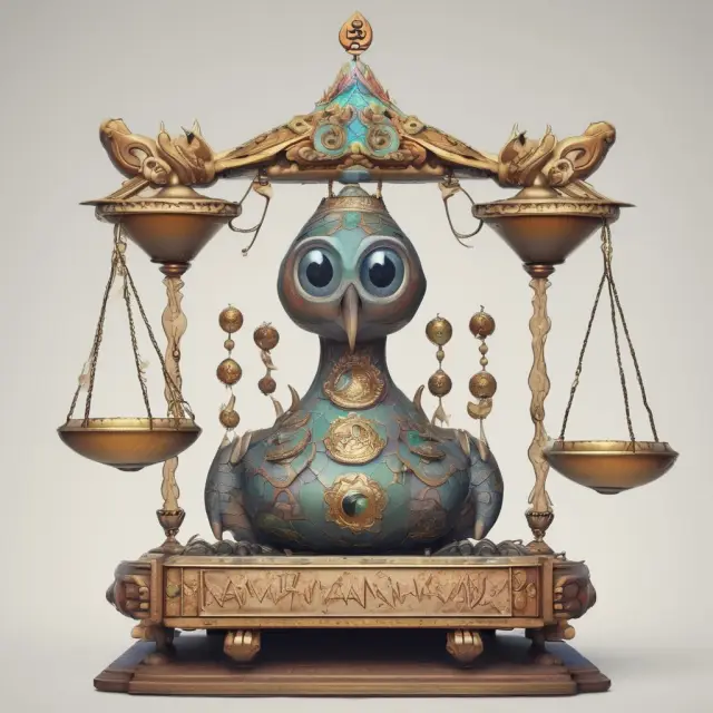A set of fair scales with clear, transparent eyes represents ethical business practices in promotions