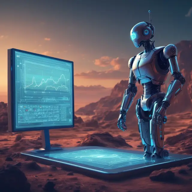 Robot designs future promotional strategies using AI to analyze market trends