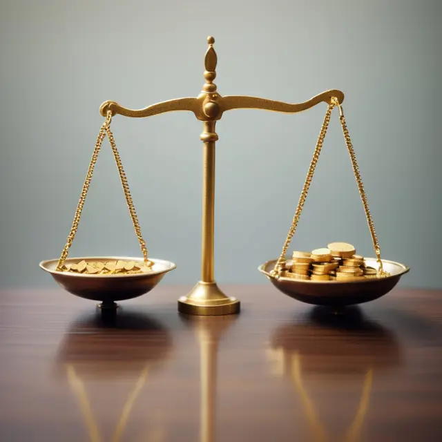 Visualization of Proof of Funds with gold coins and Proof of Deposit with a check on scales, symbolizing financial stability.