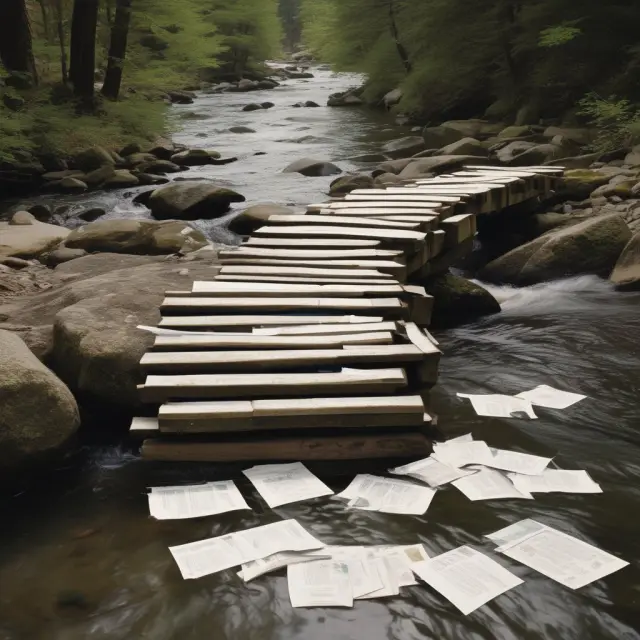 A bridge symbolizing real estate transactions with proof of funds acting as stepping stones