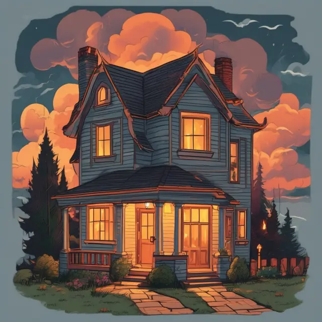 House protected from natural disasters and damage, with a policy shield