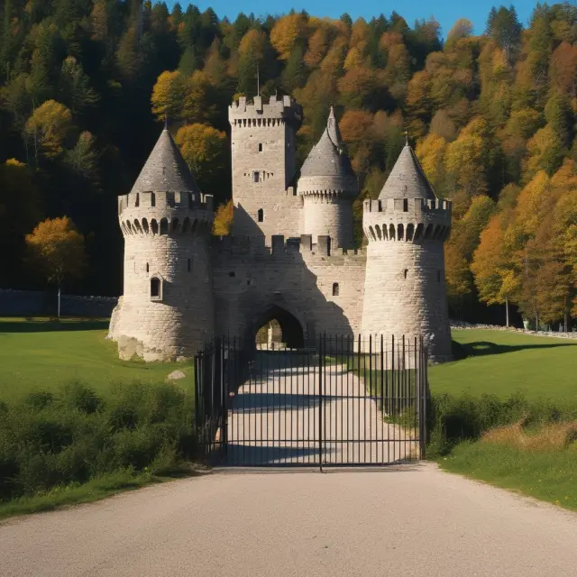Castle representing private property with individuals excluding others at the gates