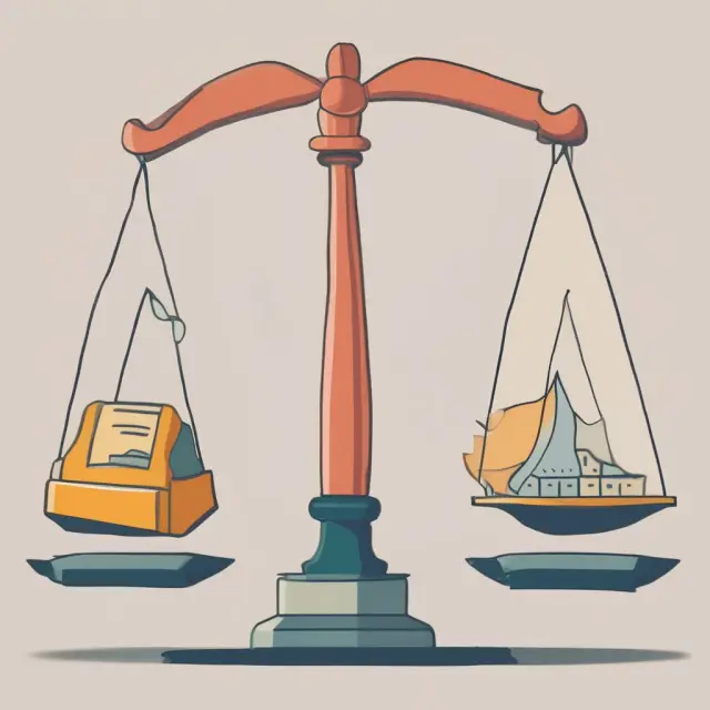 Scale with two individuals, one representing low-income and the other high-income, both paying equal percentages of their income as taxes