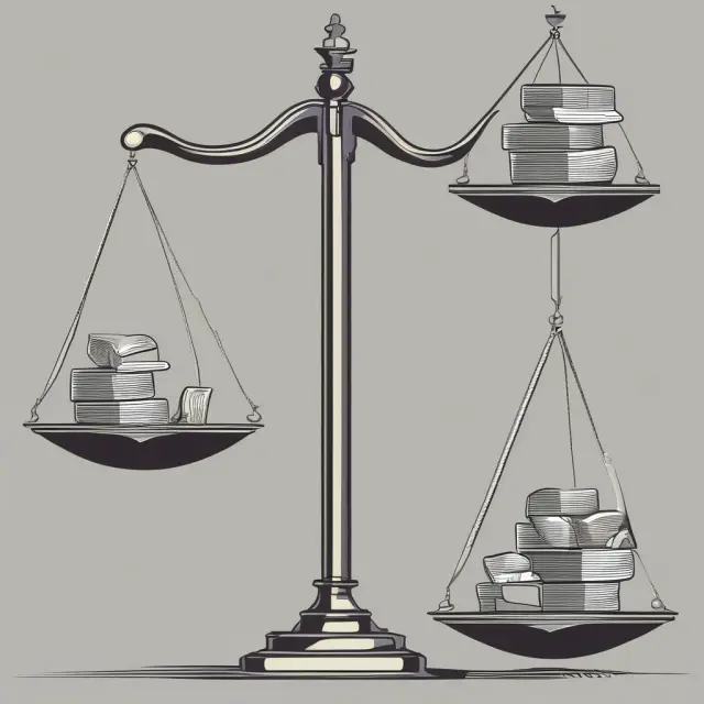 Scales with gold coins representing income balance the burden between lower- and higher-income earners under a proportional tax system