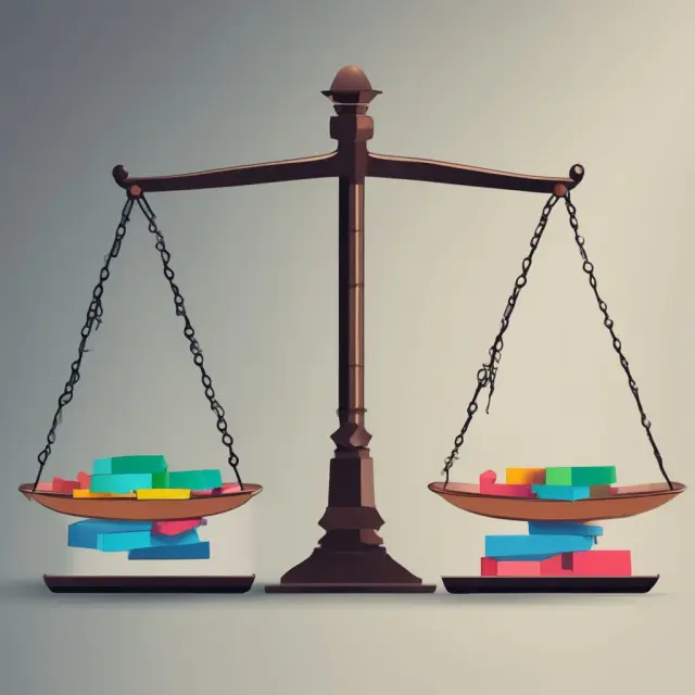 A visualization of Prospect Theory: two balanced scales where one represents perceived gains and the other perceived losses, with the loss side tipping slightly more