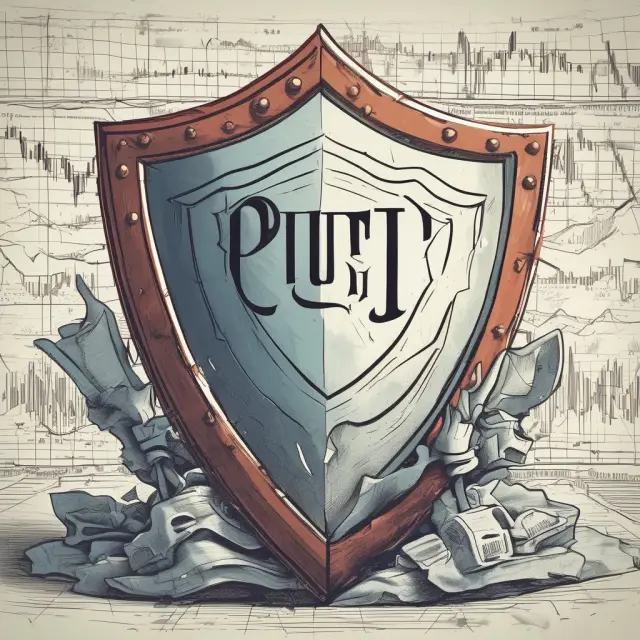 A knight holding a put option shield to protect his bullish long stock position from market volatility