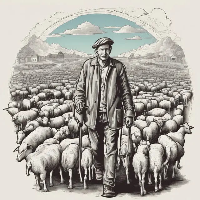 Government shepherd leading investor funds into stable pastures, symbolizing the role of government in managing provident fund investments.