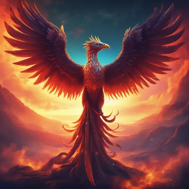 A phoenix rising from ashes, representing the process of preparing and filing transparent proxy statements with regulatory authorities