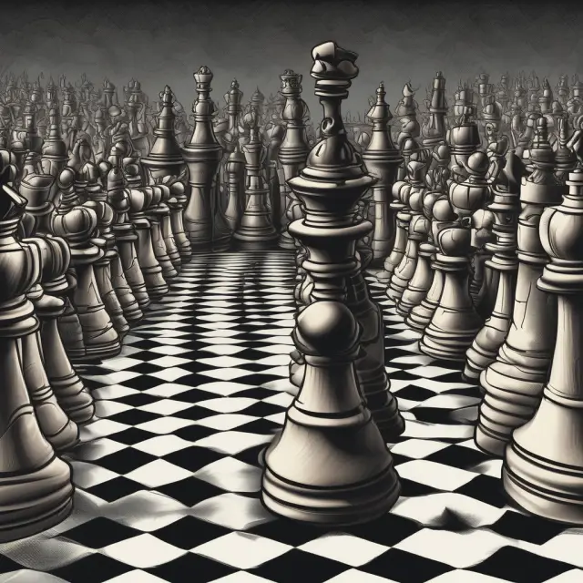 A grand chessboard populated by shareholders, moving pieces representing companies and proxy fights to influence corporate decisions.