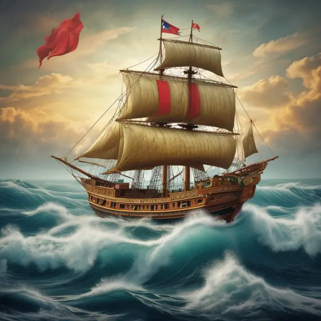 Golden compass navigates a ship under Indonesian flag, representing BKPM
