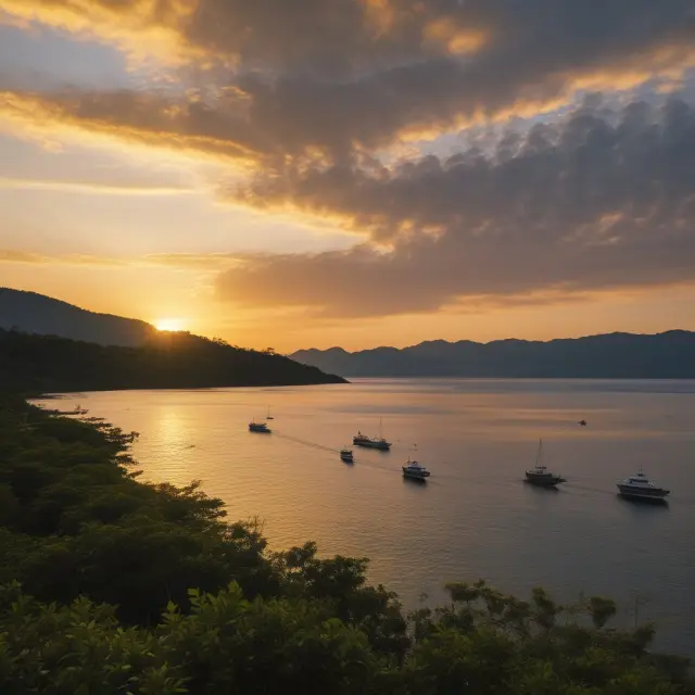 Golden sunrise over Indonesian archipelago, symbolizing new opportunities for growth in a Perseroan Terbatas