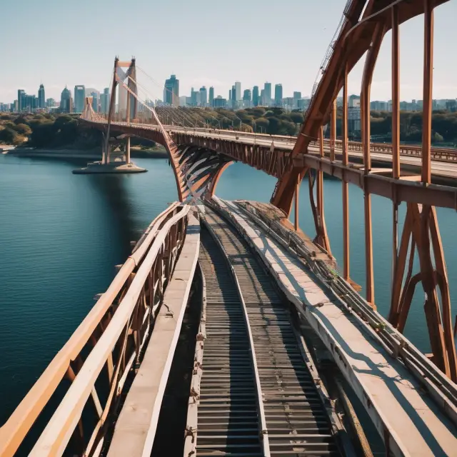Bridge illustrating national defense (fortification), healthcare (people), education (books), and infrastructure as essential public goods