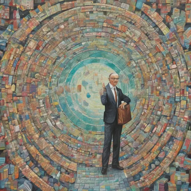 Institutional investor journeying through a vibrant mosaic of infrastructure, healthcare, education, and research & development public goods sectors