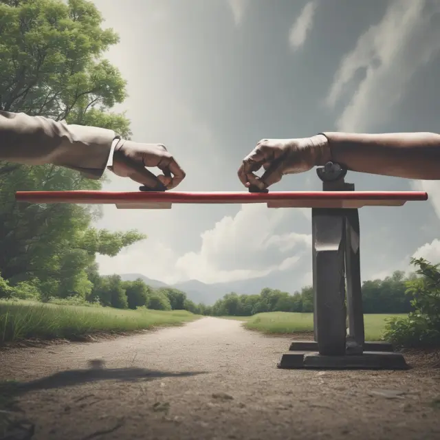 Government and private hands on a seesaw: representing the balance between risks and benefits in public-private partnerships