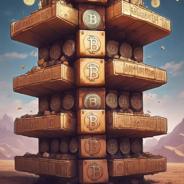 A teetering Jenga tower represents the cryptocurrency market