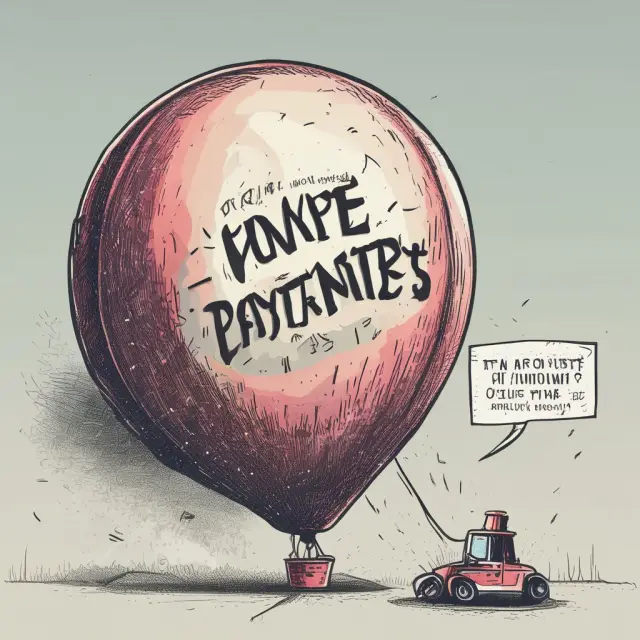 An oversized balloon symbolizing financial costs from late payments and penalty APRs.