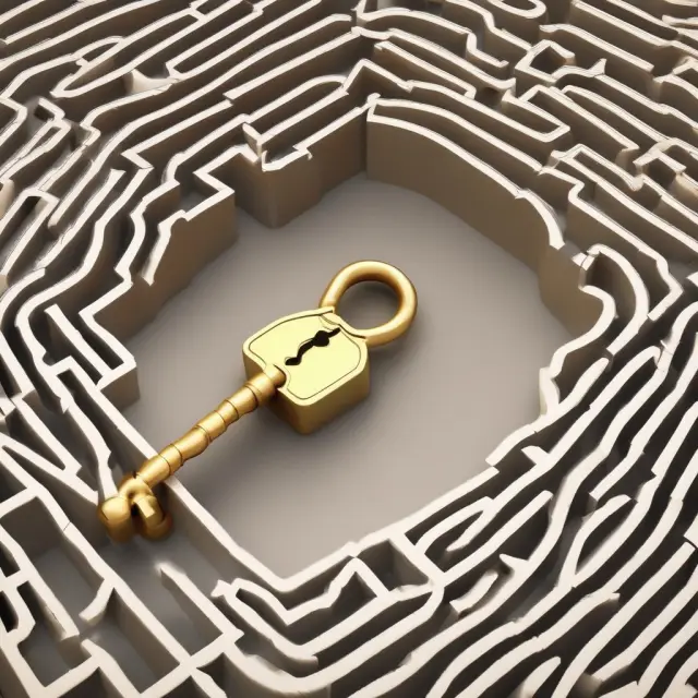 Golden key opens door to lease-purchase agreement, unlocking real estate transaction between buyer and seller