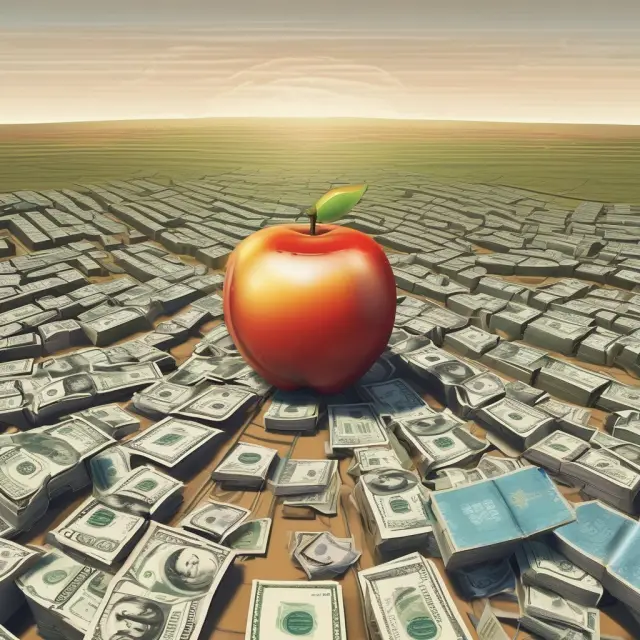 Three tech giants - Apple, Microsoft, and Oracle - represented as vibrant seeds growing in a rich financial field, symbolizing the potential of pure play technology investments.