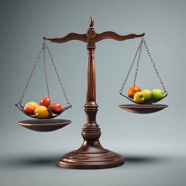 Two balance scales, one side filled with pure play companies for comparison.