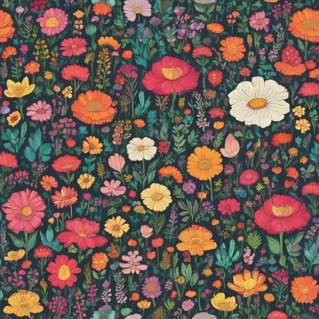A serene garden filled with various flowers representing pure plays, blooming under a stormy sky, symbolizing a well-balanced and diversified investment portfolio