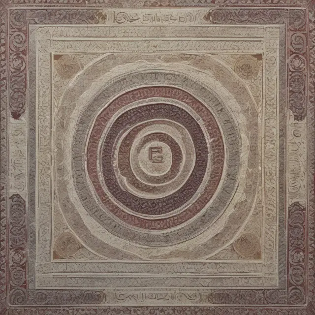 Mosaic image showcasing various Qatari riyal bills and coins, arranged to form intricate designs representing the currency